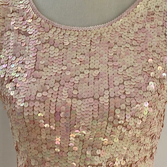 80's Vintage Pink Cathy Hardwick Sequin Tank Dress - Picture 4 of 6